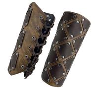 1 paio di guardie medievali del braccio, guanto vichingo in finta pelle, bracciali del cavaliere d'epoca, armatura rinascimentale, Protezioni per il braccio in pelle LARP