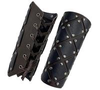 1 paio di guardie medievali del braccio, guanto vichingo in finta pelle, bracciali del cavaliere d'epoca, armatura rinascimentale, Protezioni per il braccio in pelle LARP