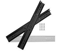 1 Paio di Guide di Scorrimento con Cuscinetti a Sfera da Cucina - Guide per cassetti a 3 sezioni ad Estensione Completa - Montaggio Laterale - Supporto per carichi Pesanti 55 kg - per Ripiani,