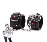 1 paio di Häñdcüff in pelle per gli accessori del gioco della polizia (nero)