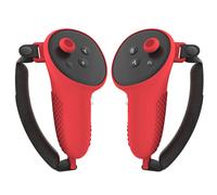 1 paio di impugnature antiscivolo in silicone per controller Meta Quest 3 VR (rosso)
