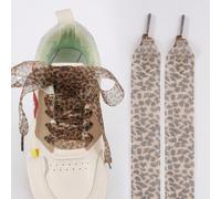 1 Paio di Lacci di Scarpe alla Moda con Stampa Leopardata, Lacci di Raso Morbidi, Adatti per Scarpe Casual, Scarpe Sportive, Ragazze, Larghezza 2,5 cm (5 Opzioni di Colore), Forniture per il Ritorno a