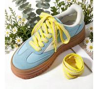 1 Paio di Lacci per Scarpe Intrecciati Stile Spiga di Grano Giallo Albicocca da 120CM, Adatti per Scarpe da Allenamento, Scarpe Casual, Lacci Decorativi Versatili/Solo Lacci, Scarpe Non Incluse Tagli 