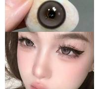 1 paio di lenti a contatto colorate marroni, diametro di 14,5 mm, contenuto d'acqua al 40%, con aspetto naturale, adatte per il makeup degli occhi e l'ingrandimento, utilizzabili per un anno Idrogel