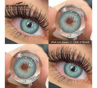 1 Paio di Lenti a Contatto Colorate per Occhi, Aspetto Naturale, Uso Annuale, Lenti Blu Multicolore, Lenti a Contatto Grigie per la Bellezza della Pupilla, 14,5 mm, per Costume di Ognissanti e Cosplay
