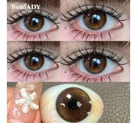 1 Paio di Lenti a Contatto di Colore Marrone, Design a Forma di Pupilla, Adatte per Uso Quotidiano, Appuntamenti, Lavoro, Uso a Lungo Termine, Diametro 14,2 mm Idrogel