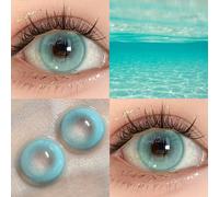 1 Paio di lenti a contatto morbide di colore verde menta crema naturali, diametro 14,5mm, lenti a contatto cosmetiche, confortevoli e naturali per il trucco, durata di un anno Idrogel