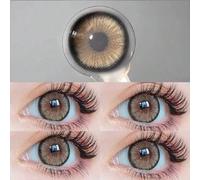 1 paio di lenti a contatto morbide e naturali di colore grigio chiaro per il trucco degli occhi, lenti a contatto da bellezza di 14,5 mm per un anno, con protezione UV e protezione dalla luce blu, dur