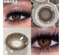 1 Paio di Lenti Marroni Morbide AMARA, Trucco Occhi Bellezza - Abbellimento - Durata 1 Anno, Adatte per Uso Quotidiano, Perfette per Natale/San Valentino Idrogel