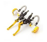 1 Paio Di Leve Frizione Idraulica Per Moto 14 Mm, Pistone, Leva Pompa Principale Freno Destro, UniversaleDa 22 Per Pit Bike Strada Leva Freno Frizione(Yellow)