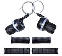 1 paio di leve per bicicletta, 3 x 7 marce, compatibili con Shimano Brand Bike e 1 paio di manopole antiscivolo in gomma