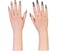 1 paio di mani finte femminili in silicone a grandezza naturale Le dita superiori in TPE possono muovere chiaramente la struttura naturale della pelle 1 paio di mani finte femminili in silicone a