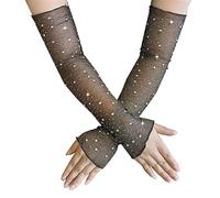 1 Paio di Manicotti Traspiranti con Strass Luccicanti, Accessori per Trucco, Feste di Danza e Serate in Discoteca
