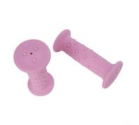 1 paio di manopole in gomma per manubrio della bicicletta, diametro interno 18 mm, per bici BTWIN da bambini da 35,5 cm e 40,6 cm, adatte per aste rotonde, diametro esterno 19 mm (coppia G133 rosa)