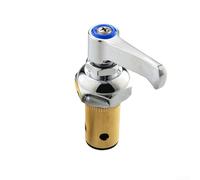 1 paio di manopole laterali calde e fredde, ricambio per rubinetti in ottone T&S, cartuccia in rame con leva a vite per pulsante indice, rosso, blu argento, altezza 8,5 cm