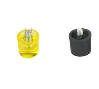 1 paio di martelli a doppia faccia in gomma con testa in nylon giallo e nero da 25 mm, 30 mm, 35 mm, 40 mm e 45 mm.(1Pair of 30mm Ye Bl)