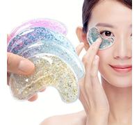1 Paio Di Maschere Oculari Riutilizzabili Gel Glitter Con Doppia Temperatura, Maschera Terapia Calda E Fredda, Lenitiva Per Gonfiori, Occhiaie, Borse Sotto Gli Occhi, Raffreddamento Fisico, Adatta Per
