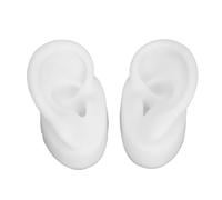 1 paio di modelli di orecchio in silicone, orecchio finto flessibile sinistro e destro, stampo realistico per orecchini per esercizi di piercing, strumento didattico per agopuntura (Bianca)
