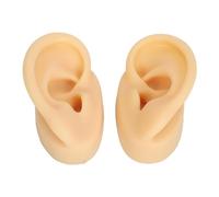 1 paio di modelli di orecchio in silicone, orecchio finto flessibile sinistro e destro, stampo realistico per orecchini per esercizi di piercing, strumento didattico per agopuntura (Pelle chiara)