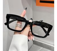 1 Paio di Occhiali da Donna con Montatura Quadrata in Plastica, Stile Classico, Adatti per la Vita Quotidiana, Lettura in Ufficio, Guardare la TV, Giocare, Decorazione del Telefono PC
