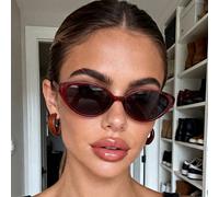 1 Paio di Occhiali da Sole a Forma di Occhio di Gatto Rossi, Design Minimalista e alla Moda per Donne e Uomini, Adatti per Fotografia di Strada, Vacanze al Mare, Abbigliamento Casual e Accessorio di M