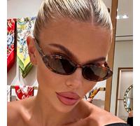 1 Paio di Occhiali da Sole da Donna con Stampa Leopardata Marrone a Occhio di Gatto, Stile Bohémien, Adatti per 18, 21, 30, 40, 50 Anni, Vacanze, Fotografia di Strada, Spiaggia e Altre Occasioni, Stil
