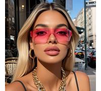 1 Paio di Occhiali da Sole Rosa Monoblocco Dolce & Piccante Y2K da Donna, Adatti per Viaggi, Feste, Spiaggia, Festival di Musica Elettronica, Accessorio Streetwear, Stile Sportivo, Escursionismo, Look