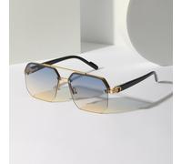 1 Paio di Occhiali da Uomo Alla Moda con Doppia Montatura in Metallo, Adatti per l'Estate, la Spiaggia, i Viaggi all'Aperto, il Ritorno a Scuola, ecc. per Creare uno Stile Universitario Elegante Polie