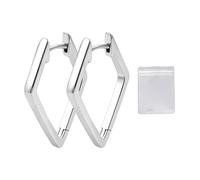 1 paio di orecchini, 1 sacchetto trasparente per gioielli, orecchini in argento 925, orecchini a cerchio quadrati, orecchini ipoallergenici, orecchini alla moda, orecchini geometrici a rombo da donna,