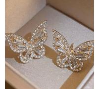 1 Paio Di Orecchini A Bottone Imitazione Strass A Forma Di Farfalla Eleganti E Sognanti Per Le Donne Tagli UnicaLega di zinco