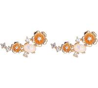 1 Paio di Orecchini a Bottone Opale Trafitto a Forma di Fiore Avvolgere l'orecchio Piatto d'oro dRhinestone Orecchini Piercing retrò Lucidi per Il Partito d'oroDurability