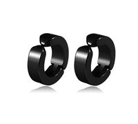 1 Paio di Orecchini a Clip per Orecchio in Acciaio al Titanio Punk/Orecchini a Bottone per Uomo Donna Nero Trafitto/Senza Piercing all'orecchio Falso Cerchio NewJewelryDurability
