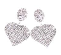 1 paio di orecchini a cuore con strass Orecchini pendenti perle