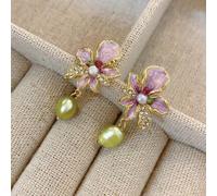 1 Paio di orecchini a fiore con perle finte, caratterizzati da uno stile vintage e antico, design unico ed elegante qualità, che rappresentano un nuovo stile di orecchini cinesi. Regali ideali per San