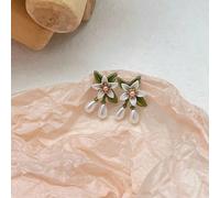 1 Paio di Orecchini a Fiore di Giglio della Valle Bianco per Donne, Stile Ins Elegante da Signora, Orecchini a molletta Floreali Senza Foratura Tagli UnicaPianteLega di zinco