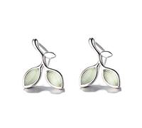 1 Paio di Orecchini a Foglia Verde placcati in Argento per Ragazza Orecchini a Foglia di germogli di Oliva semplici, Gioielli di Moda Dolci e Carini Attractive Design