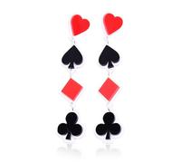 1 paio di orecchini a forma di stella, da casinò, da donna, per carte da gioco, per donne, Acrilico