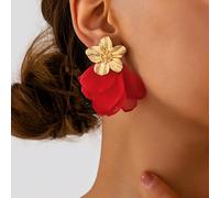1 Paio di Orecchini a Perno da Donna, Stile Lusso Leggero da Vacanza, Orecchini a Perno con Petali a Rete e Fiori Dolci, Adatti per l'Uso Quotidiano e come Regalo Tagli UnicaLega di zinco