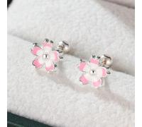 1 paio di orecchini a perno di fiori di cinque foglie carini dolci in argento sterling S999 per ragazze adolescenti, orecchini decorati a fiore per uso quotidiano e regalo di compleanno per bambini Ta