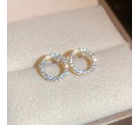 1 paio di orecchini a perno di piccolo cerchio con strass incastonati, stile di lusso, minimalista e fresco, design di alta qualità, regalo perfetto per la Festa della Mamma, San Valentino o il comple