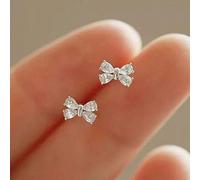 1 Paio di Orecchini a Perno Eleganti con Fiocco in Zirconia Cubica per Bambini, Adatti per l'Uso Quotidiano delle Ragazze, Gioielli per Feste o Regalo di Compleanno Tagli UnicaGraficoRame