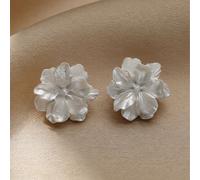 1 Paio di Orecchini a Perno Minimalisti a Forma di Fiore di Camelia, Eleganti e Chic, Adatti per Ragazze Giovani per Uso Quotidiano e Festività Tagli UnicaGraficoABS