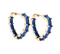 1 paio di orecchini alla moda a forma cuore con strass