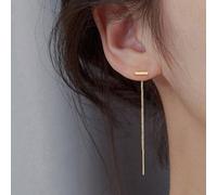 1 Paio di orecchini alla moda da donna minimalisti con elemento a colonna a una parola e nappe in rame Tagli UnicaRame