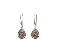 1 paio di orecchini alla moda per le donne e le ragazze, orecchini in pelle di vimini con nappe etniche, orecchini a cerchio in acrilico, orecchini a goccia in argento, set per il regalo di gioielli d