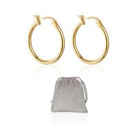 1 Paio Di Orecchini Da Donna, 1 Custodia per Gioielli, Eleganti Orecchini a Cerchio Piccoli, Orecchini Versatili a Forma Di O, Adatti per Appuntamenti, Feste E Abbigliamento Quotidiano (Oro)