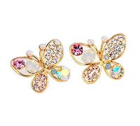 1 paio di orecchini da donna bella farfalla cava cristallo forato orecchio perno gancio orecchino clip signora gioielli accessori regalo amore trattamento intelligente