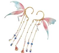 1 paio di orecchini da elfo, orecchini a clip da sirena, orecchini da fata, orecchini non piercing, nappa lunga, for Halloween, Natale e feste