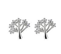 1 Paio di Orecchini da Ragazza per Signora Argento Plum Tree eterno Artificiale Diamante Orecchini a Bottone Accessori Gioielli Regalo di Amore Molto Pratico e Popolare Convenient Handled