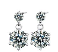 1 Paio di Orecchini da Ragazza per Signora Orecchini a Bottone in Argento con Diamanti Accessori per Gioielli Regalo d'Amore Molto Pratico e Popolare Clever Treatment